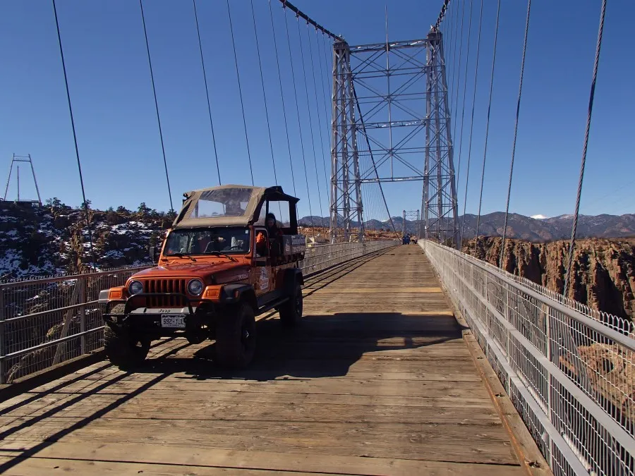 Royal Gorge Bridge under sunny blue Colorado skies